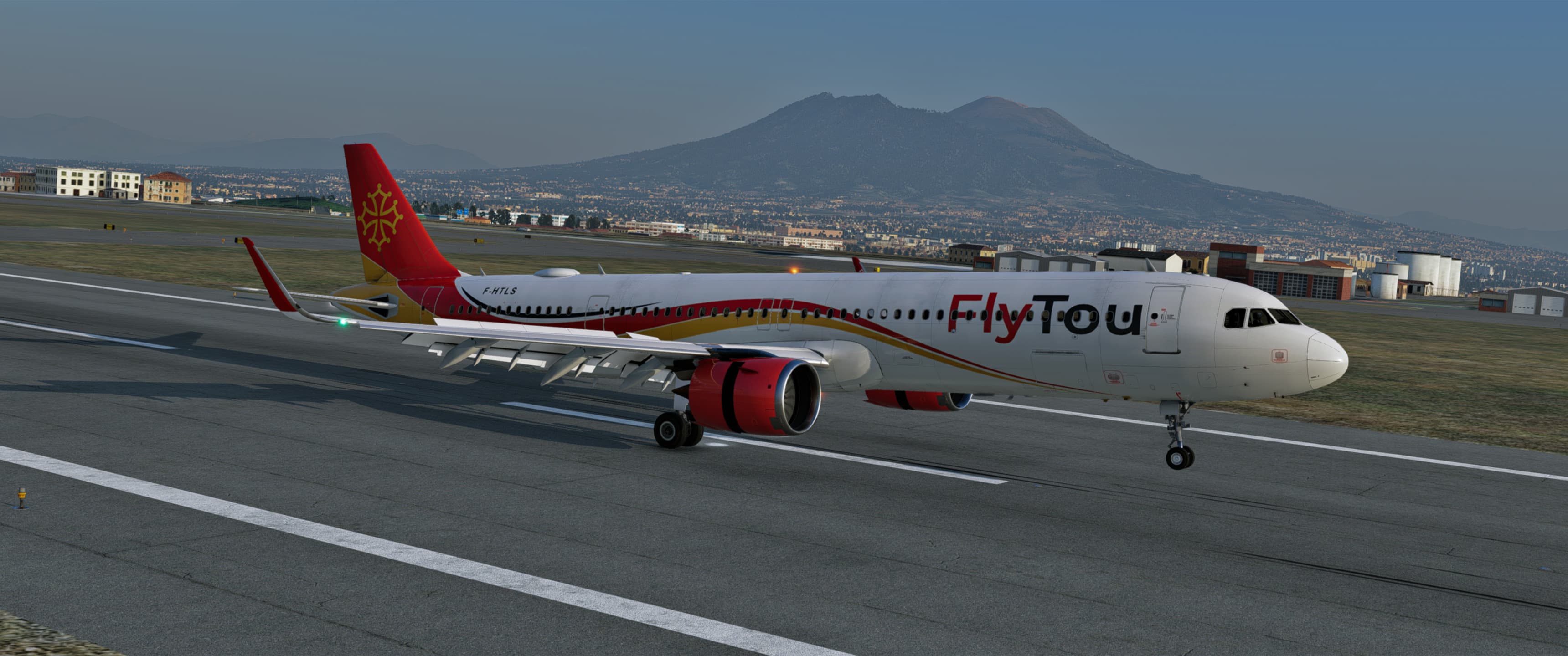 Atterrissage A321neo à Naples - FlyTou Virtual réseau européen VATSIM IVAO